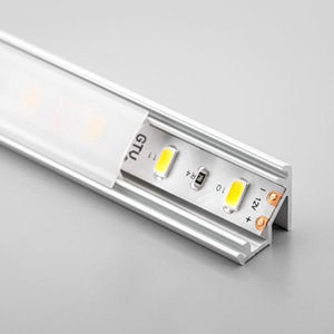 was verzending kam GLAX hoekprofiel voor LED verlichting, 1 meter inclusief afdekprofiel -  kast-inrichting.nl