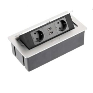 orkest garage makkelijk te gebruiken Flip Top inbouw stopcontact, 2 stopcontacten, 2 USB, randaarding -  kast-inrichting.nl