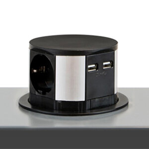 Inbouw stopcontact 3 stopcontacten, 2 USB, randaarding - kast-inrichting.nl