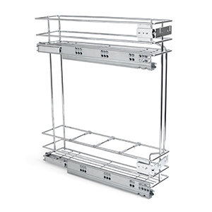 uittrekelement met wandmontage voor smalle kast van 20 cm breed met verdelers voor flessen kast inrichting nl