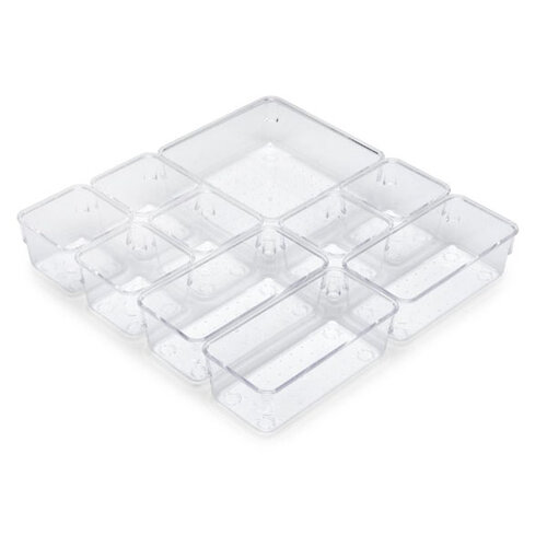 Cube, lade-indeling, 10 transparante bakjes