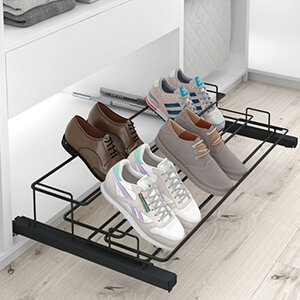 Verstelbaar uittrekbaar schoenenrek, antraciet