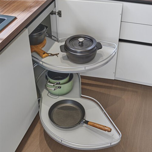 Kesseböhmer Le Mans 2 Arena Classic hoekkast 40 cm, Zilver/wit