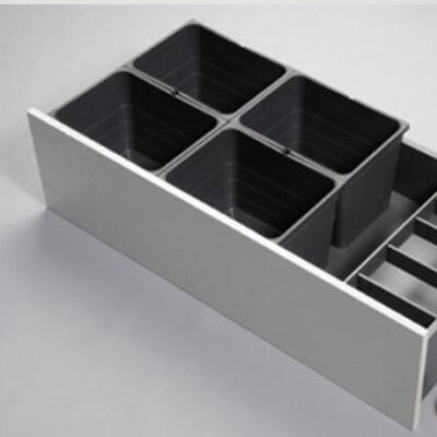 Set afvalemmers hoog 225 mm, breed 620 mm, diep 460 mm