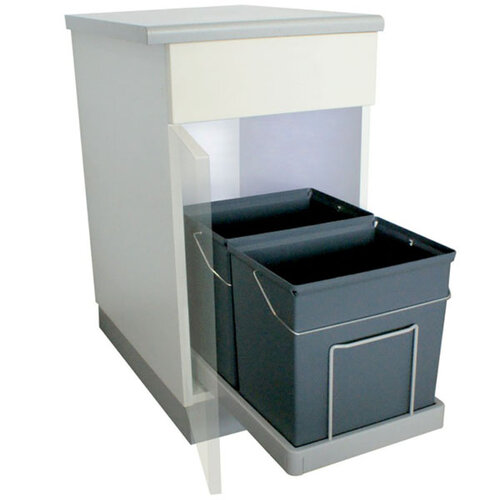 Afvalemmer, afvalsortering op geleider, inhoud 34 (2 x 17) liter