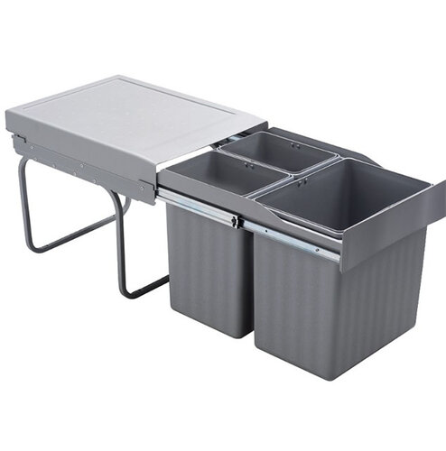 Inbouwafvalemmer, inhoud 1 x 16 liter 2 x 7,5 liter, type 292, antraciet