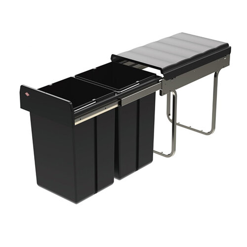 Wesco Double Boy Eco inbouwafvalemmer, inhoud 2 x 15 liter, zwart
