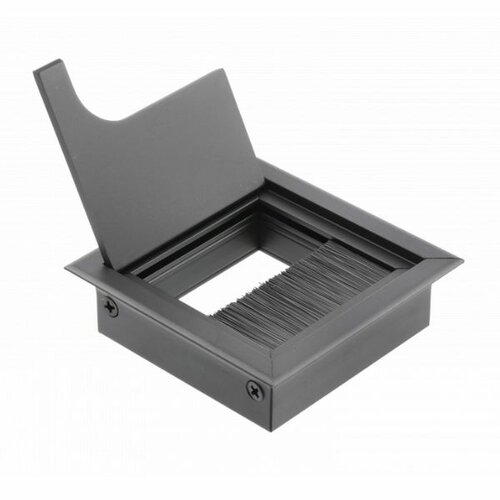 Kabeldoorvoer metaal vierkant, zwart