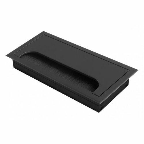 Kabeldoorvoer metaal rechthoek, zwart