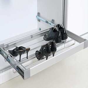 Uittrekbaar, horizontaal schoenenrek