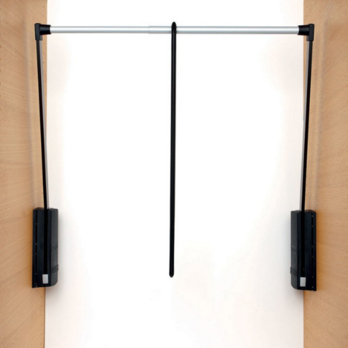 Garderobelift / Kledinglift Servetto Junior 440 - 610 mm, zwart-grijs