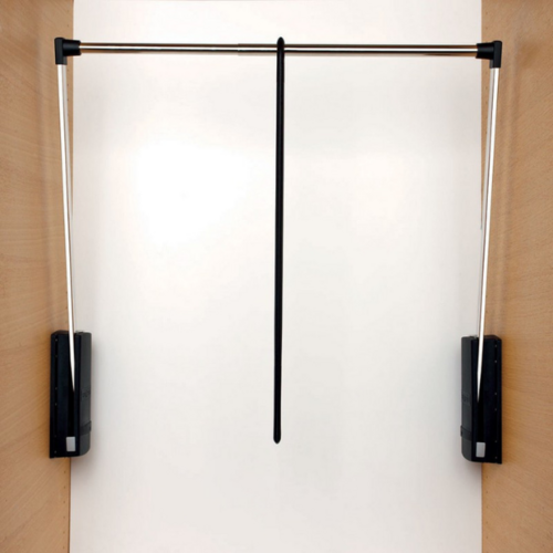 Garderobelift / Kledinglift Servetto Junior 770 - 1200 mm, zwart-chroom