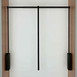 Garderobelift Servetto 3T 750 - 1100 mm, zwart met dubbele demping