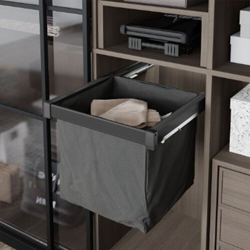 Uittrekbare waszak geschikt voor kastbreedte 600 mm, antraciet