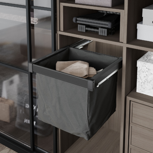 Uittrekbare waszak geschikt voor kastbreedte 700 mm, antraciet