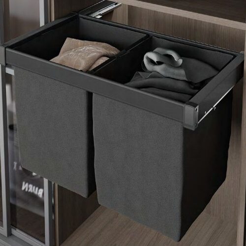 Uittrekbare waszak geschikt voor kastbreedte 900 mm, antraciet