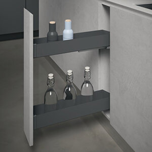 Uittrekelement PRO, voor smalle kast met kastbreedte 150 mm, antraciet