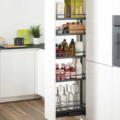 Smalle apothekerskast Dispensa, antraciet, 1600-2000 mm inbouwhoogte