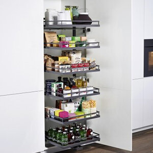 Apothekerskast Tandem solo, inbouwhoogte 1800 mm, antraciet