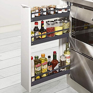 Uittrekelement Style, voor smalle kast met kastbreedte 150 mm, antraciet