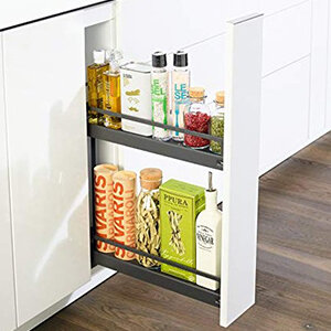 Uittrekelement Style, voor smalle kast met kastbreedte 150 mm, antraciet