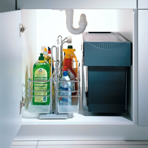 Portero uitneembaar rek voor het opbergen van schoonmaakmiddelen.