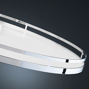 Set van 2 driekwart draaibodems, 900 mm ( Ø 810 mm) kastbreedte, Arena Style geschikt voor Revo 90 carrouselkast, chroom/wit