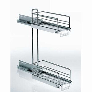 Ondiep uittrekelement, voor 150 mm brede onderkasten chroom, 2 niveau's