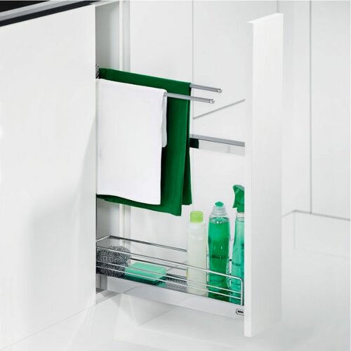 Uittrekelement, voor smalle kast met kastbreedte 150 mm, met handdoekrek