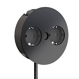 Inbouwstopcontact Twist met 2 contactpunten, mat zwart