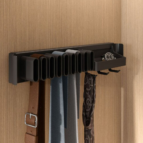 Uittrekbare das- en riemhouder Conero met schaal, zwart