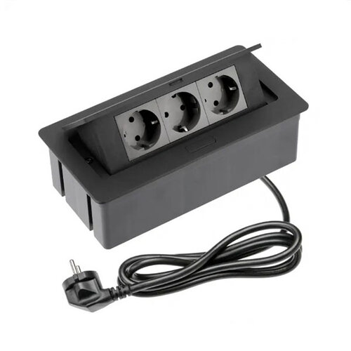 Flip Top inbouw stopcontacten, 3 stopcontacten, randaarding (NL) 