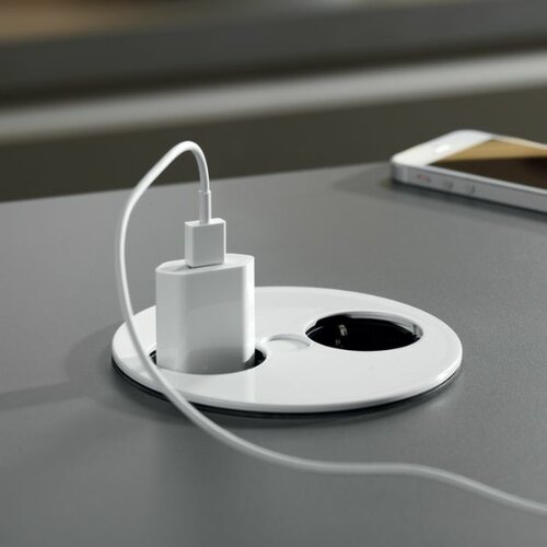 Inbouwstopcontact Twist met 2 contactpunten, mat wit