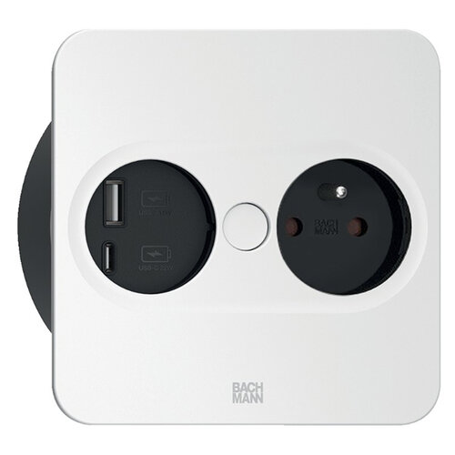 Twist 2 inbouwstopcontact met  USB, mat wit