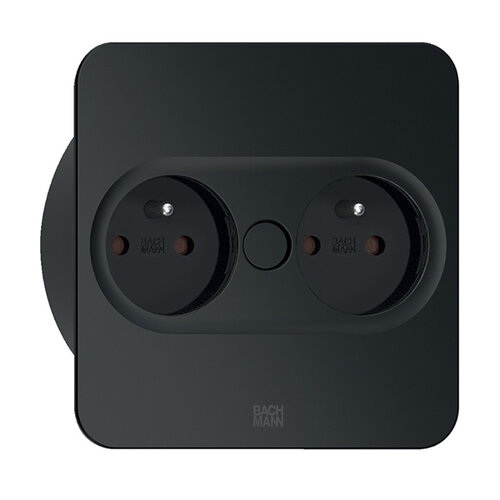 Twist 2 inbouwstopcontact met 2 contactpunten, mat zwart