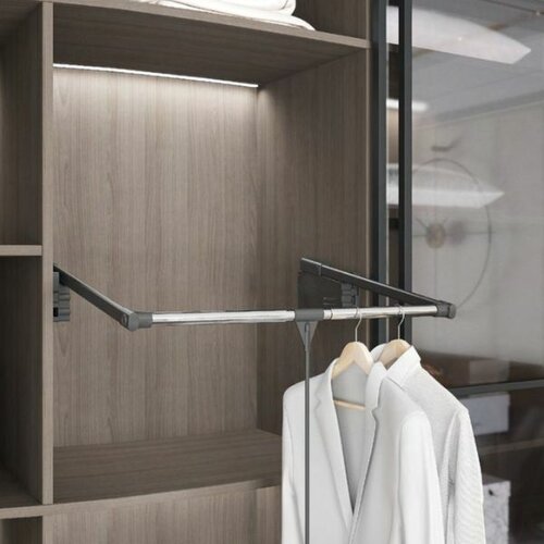 Kledinglift / Garderobelift, 10kg max. belasting, 850 - 1150, Starax, antraciet