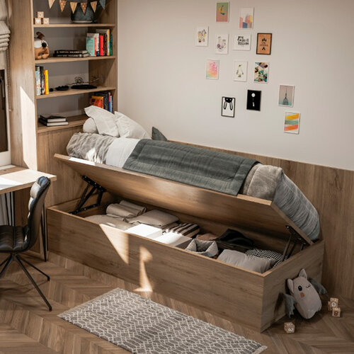 Beslag voor opklapbed met opbergruimte, zijopening