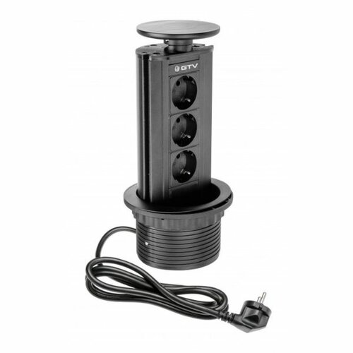 Uittrekbaar stopcontact, zwart