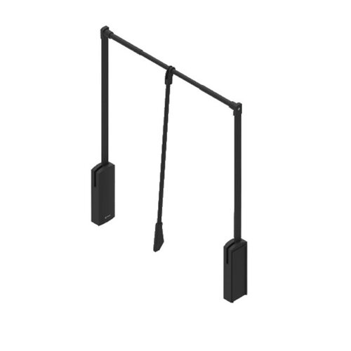 Garderobelift 660-890 mm, maximale belasting 12 kg, zwart