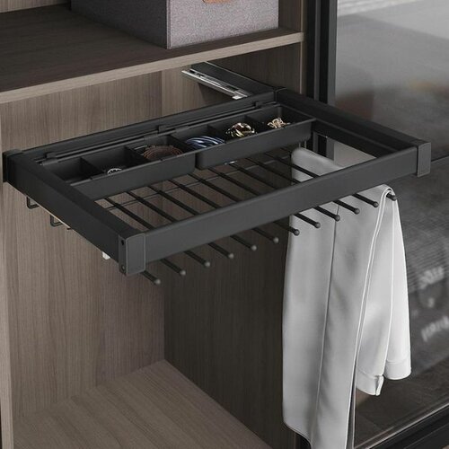 Uittrekbare broek- en riemhouder, antraciet