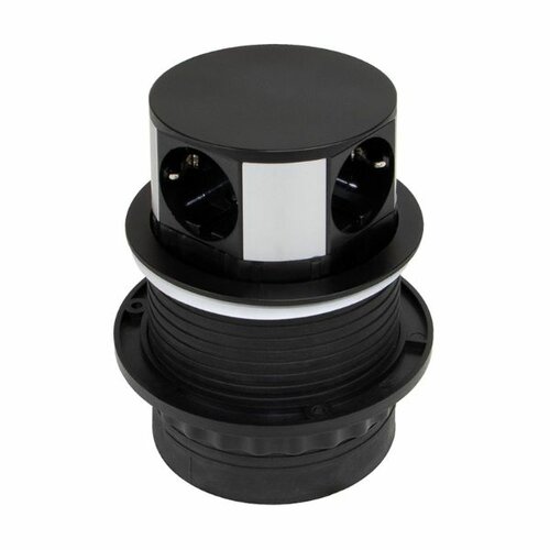 Inbouw stopcontact pop up van Emuca, 3 stopcontacten, 2 USB, randaarding (NL) 