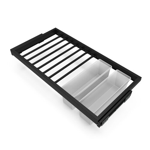 Uittrekbaar, horizontaal broekenrek, zwart, voor kastbreedte 900 mm