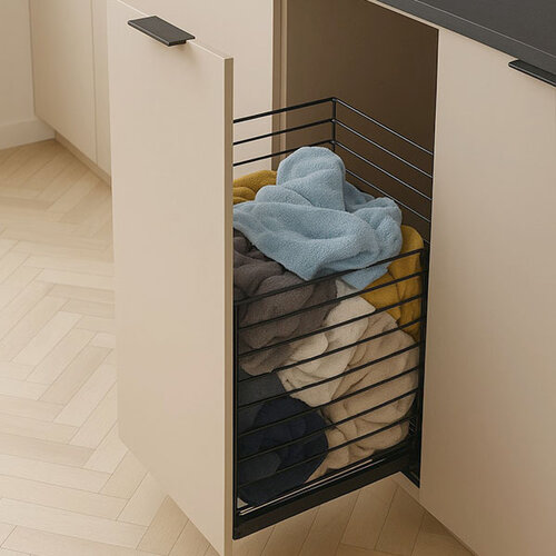 Uittrekbare Wasmand om in te bouwen in de kast