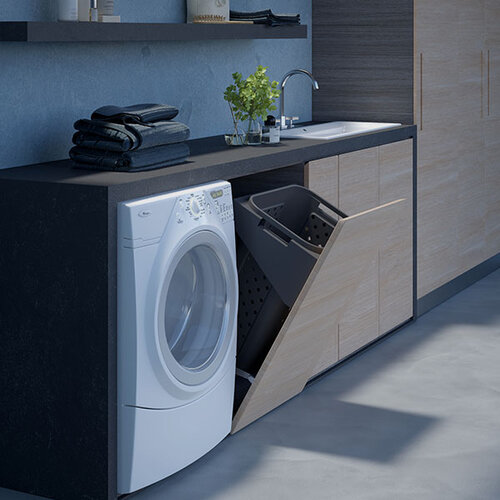 Inbouw wasmand, geschikt voor kastbreedte vanaf 450 mm, antraciet