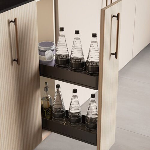 Uittrekelement Harmony, voor smalle kast met kastbreedte 150 mm, antraciet