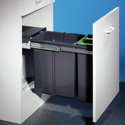 Wesco Profiline  Double Boy inbouwafvalemmer, inhoud 30 liter, antraciet